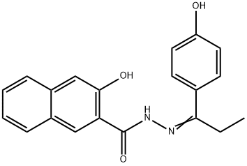 3-hydroxy-N'-[1-(4-hydroxyphenyl)propylidene]-2-naphthohydrazide Struktur