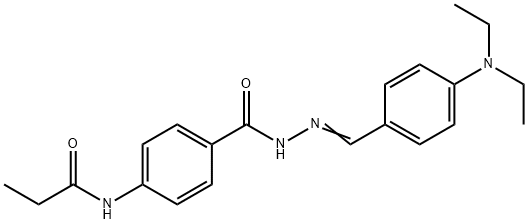 N-[4-({2-[4-(diethylamino)benzylidene]hydrazino}carbonyl)phenyl]propanamide Struktur