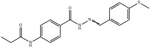 N-[4-({2-[4-(methylsulfanyl)benzylidene]hydrazino}carbonyl)phenyl]propanamide Structure