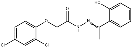 2-(2,4-dichlorophenoxy)-N'-[1-(2-hydroxyphenyl)ethylidene]acetohydrazide Struktur
