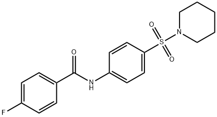 4-fluoro-N-[4-(piperidin-1-ylsulfonyl)phenyl]benzamide Struktur