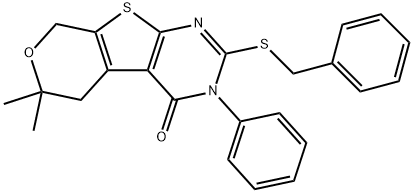 316358-02-8 2-(benzylsulfanyl)-6,6-dimethyl-3-phenyl-3,5,6,8-tetrahydro-4H-pyrano[4',3':4,5]thieno[2,3-d]pyrimidin-4-one