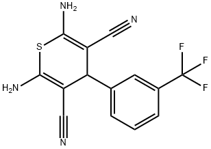 2,6-diamino-4-[3-(trifluoromethyl)phenyl]-4H-thiopyran-3,5-dicarbonitrile 结构式