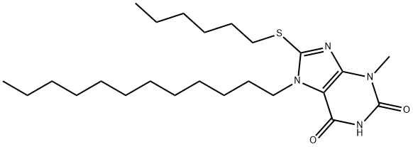 7-dodecyl-8-(hexylsulfanyl)-3-methyl-3,7-dihydro-1H-purine-2,6-dione,316360-05-1,结构式