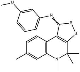 N-(3-methoxyphenyl)-N-(4,4,5,7-tetramethyl-4,5-dihydro-1H-[1,2]dithiolo[3,4-c]quinolin-1-ylidene)amine 化学構造式