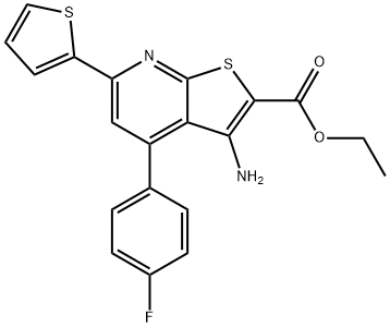 ethyl 3-amino-4-(4-fluorophenyl)-6-(2-thienyl)thieno[2,3-b]pyridine-2-carboxylate Structure