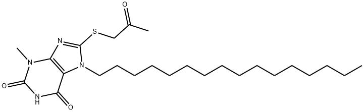 7-hexadecyl-3-methyl-8-[(2-oxopropyl)sulfanyl]-3,7-dihydro-1H-purine-2,6-dione Structure