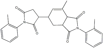 7-methyl-2-(2-methylphenyl)-5-[1-(2-methylphenyl)-2,5-dioxo-3-pyrrolidinyl]-3a,4,5,7a-tetrahydro-1H-isoindole-1,3(2H)-dione,316383-19-4,结构式