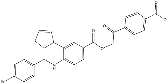 2-{4-nitrophenyl}-2-oxoethyl 4-(4-bromophenyl)-3a,4,5,9b-tetrahydro-3H-cyclopenta[c]quinoline-8-carboxylate Structure