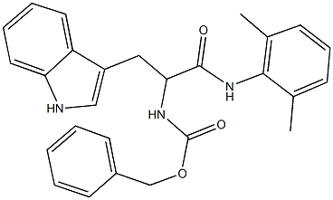benzyl 2-(2,6-dimethylanilino)-1-(1H-indol-3-ylmethyl)-2-oxoethylcarbamate Struktur