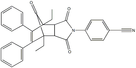 4-(1,7-diethyl-3,5,10-trioxo-8,9-diphenyl-4-azatricyclo[5.2.1.0~2,6~]dec-8-en-4-yl)benzonitrile,317321-90-7,结构式