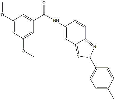 3,5-dimethoxy-N-[2-(4-methylphenyl)-2H-1,2,3-benzotriazol-5-yl]benzamide 化学構造式