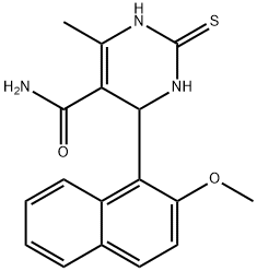 4-(2-methoxy-1-naphthyl)-6-methyl-2-thioxo-1,2,3,4-tetrahydro-5-pyrimidinecarboxamide Struktur