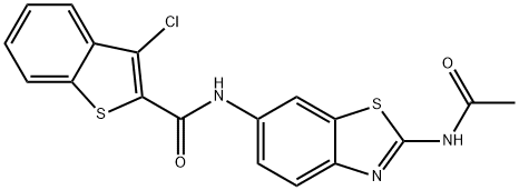 N-[2-(acetylamino)-1,3-benzothiazol-6-yl]-3-chloro-1-benzothiophene-2-carboxamide Structure