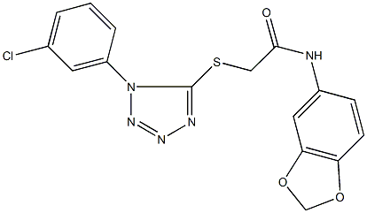 N-(1,3-benzodioxol-5-yl)-2-{[1-(3-chlorophenyl)-1H-tetraazol-5-yl]sulfanyl}acetamide Struktur