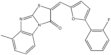 2-{[5-(2-fluorophenyl)-2-furyl]methylene}-8-methyl[1,3]thiazolo[3,2-a]benzimidazol-3(2H)-one Structure