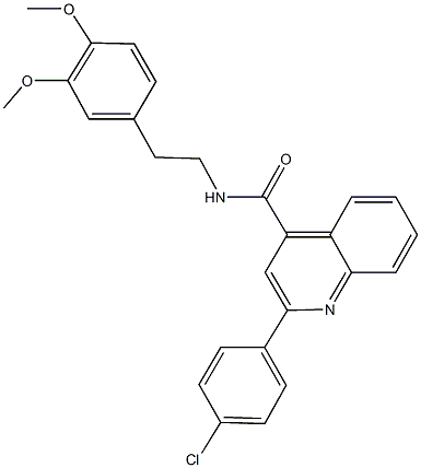 2-(4-chlorophenyl)-N-[2-(3,4-dimethoxyphenyl)ethyl]-4-quinolinecarboxamide,317329-68-3,结构式