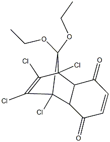 1,8,9,10-tetrachloro-11,11-diethoxytricyclo[6.2.1.0~2,7~]undeca-4,9-diene-3,6-dione,317331-68-3,结构式