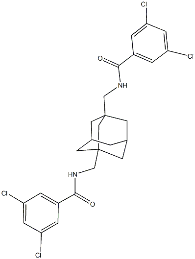 3,5-dichloro-N-[(3-{[(3,5-dichlorobenzoyl)amino]methyl}-1-adamantyl)methyl]benzamide 化学構造式