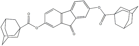 7-[(1-adamantylcarbonyl)oxy]-9-oxo-9H-fluoren-2-yl 1-adamantanecarboxylate Struktur