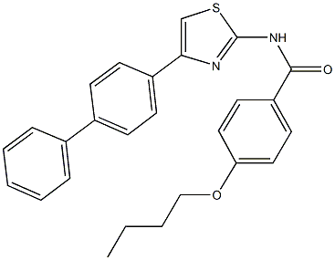 N-(4-[1,1'-biphenyl]-4-yl-1,3-thiazol-2-yl)-4-butoxybenzamide 结构式