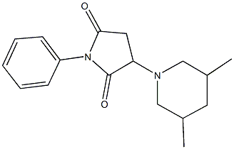 3-(3,5-dimethyl-1-piperidinyl)-1-phenyl-2,5-pyrrolidinedione Structure
