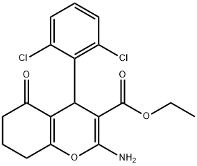 ethyl 2-amino-4-(2,6-dichlorophenyl)-5-oxo-5,6,7,8-tetrahydro-4H-chromene-3-carboxylate,317841-73-9,结构式