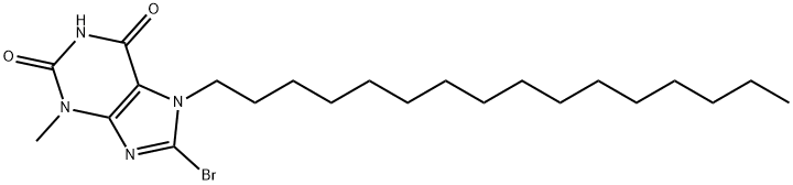 8-bromo-7-hexadecyl-3-methyl-3,7-dihydro-1H-purine-2,6-dione,317844-02-3,结构式