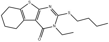 2-(butylsulfanyl)-3-ethyl-5,6,7,8-tetrahydro[1]benzothieno[2,3-d]pyrimidin-4(3H)-one 结构式