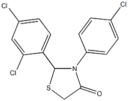 3-(4-chlorophenyl)-2-(2,4-dichlorophenyl)-1,3-thiazolidin-4-one 化学構造式