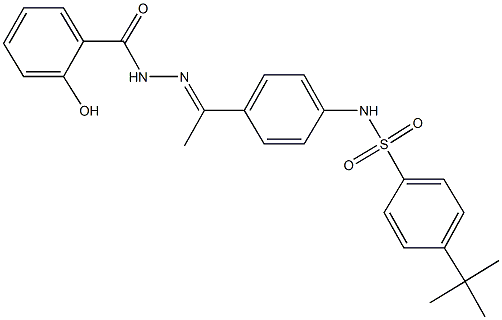 4-tert-butyl-N-{4-[N-(2-hydroxybenzoyl)ethanehydrazonoyl]phenyl}benzenesulfonamide 结构式