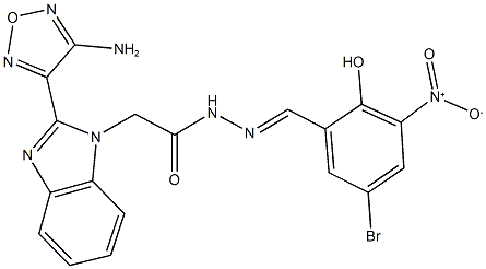 2-[2-(4-amino-1,2,5-oxadiazol-3-yl)-1H-benzimidazol-1-yl]-N'-{5-bromo-2-hydroxy-3-nitrobenzylidene}acetohydrazide Structure