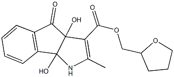 tetrahydro-2-furanylmethyl 3a,8b-dihydroxy-2-methyl-4-oxo-1,3a,4,8b-tetrahydroindeno[1,2-b]pyrrole-3-carboxylate 结构式