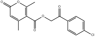 2-(4-chlorophenyl)-2-oxoethyl 4,6-dimethyl-2-oxo-2H-pyran-5-carboxylate 结构式