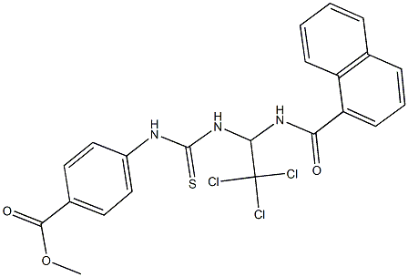 methyl 4-[({[2,2,2-trichloro-1-(1-naphthoylamino)ethyl]amino}carbothioyl)amino]benzoate Structure