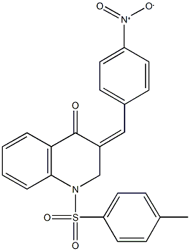 3-{4-nitrobenzylidene}-1-[(4-methylphenyl)sulfonyl]-2,3-dihydro-4(1H)-quinolinone Structure