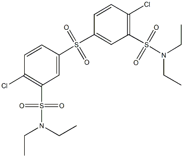 2-chloro-5-({4-chloro-3-[(diethylamino)sulfonyl]phenyl}sulfonyl)-N,N-diethylbenzenesulfonamide Structure