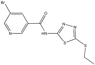 5-bromo-N-[5-(ethylsulfanyl)-1,3,4-thiadiazol-2-yl]nicotinamide Structure