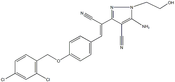 321372-47-8 5-amino-3-(1-cyano-2-{4-[(2,4-dichlorobenzyl)oxy]phenyl}vinyl)-1-(2-hydroxyethyl)-1H-pyrazole-4-carbonitrile