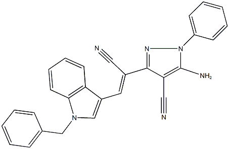 5-amino-3-[2-(1-benzyl-1H-indol-3-yl)-1-cyanovinyl]-1-phenyl-1H-pyrazole-4-carbonitrile Structure