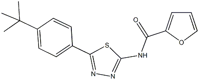 N-[5-(4-tert-butylphenyl)-1,3,4-thiadiazol-2-yl]-2-furamide 化学構造式