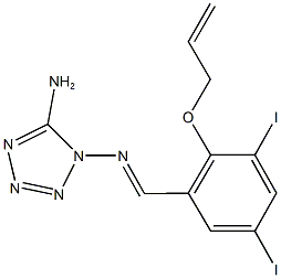 N-[2-(allyloxy)-3,5-diiodobenzylidene]-N-(5-amino-1H-tetraazol-1-yl)amine Structure