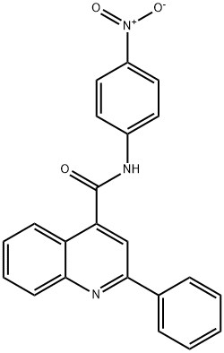 N-{4-nitrophenyl}-2-phenylquinoline-4-carboxamide 化学構造式