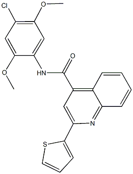 N-(4-chloro-2,5-dimethoxyphenyl)-2-(2-thienyl)-4-quinolinecarboxamide 化学構造式