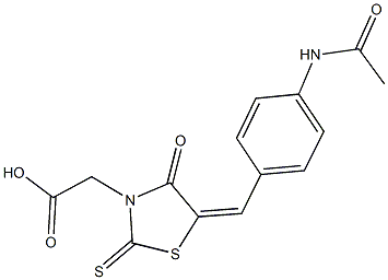 {5-[4-(acetylamino)benzylidene]-4-oxo-2-thioxo-1,3-thiazolidin-3-yl}acetic acid|