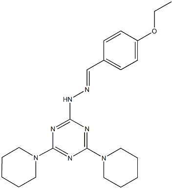 4-ethoxybenzaldehyde [4,6-di(1-piperidinyl)-1,3,5-triazin-2-yl]hydrazone 化学構造式