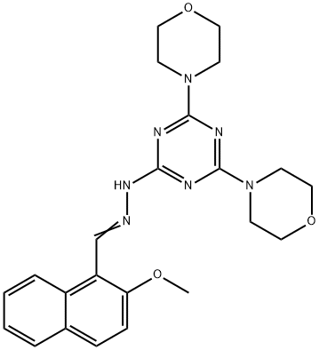 2-methoxy-1-naphthaldehyde [4,6-di(4-morpholinyl)-1,3,5-triazin-2-yl]hydrazone,321557-46-4,结构式
