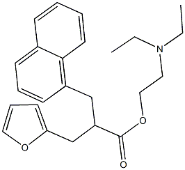 2-(diethylamino)ethyl 3-(2-furyl)-2-(1-naphthylmethyl)propanoate 化学構造式