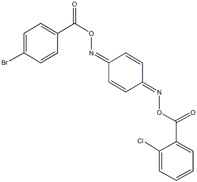 benzo-1,4-quinone 1-[O-(4-bromobenzoyl)oxime] 4-[O-(2-chlorobenzoyl)oxime] Structure