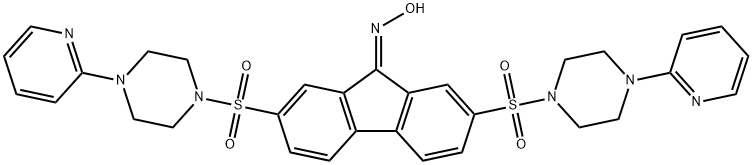 2,7-bis{[4-(2-pyridinyl)-1-piperazinyl]sulfonyl}-9H-fluoren-9-one oxime Structure